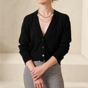 ✅✅NWT Banana Republic FOREVER CARDIGAN in black XXL